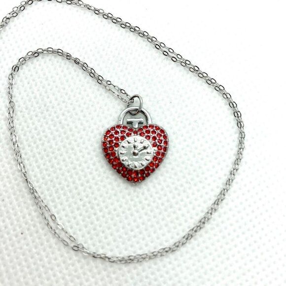 925 Wizard of Oz Heart Clockface Necklace - Picture 3 of 9